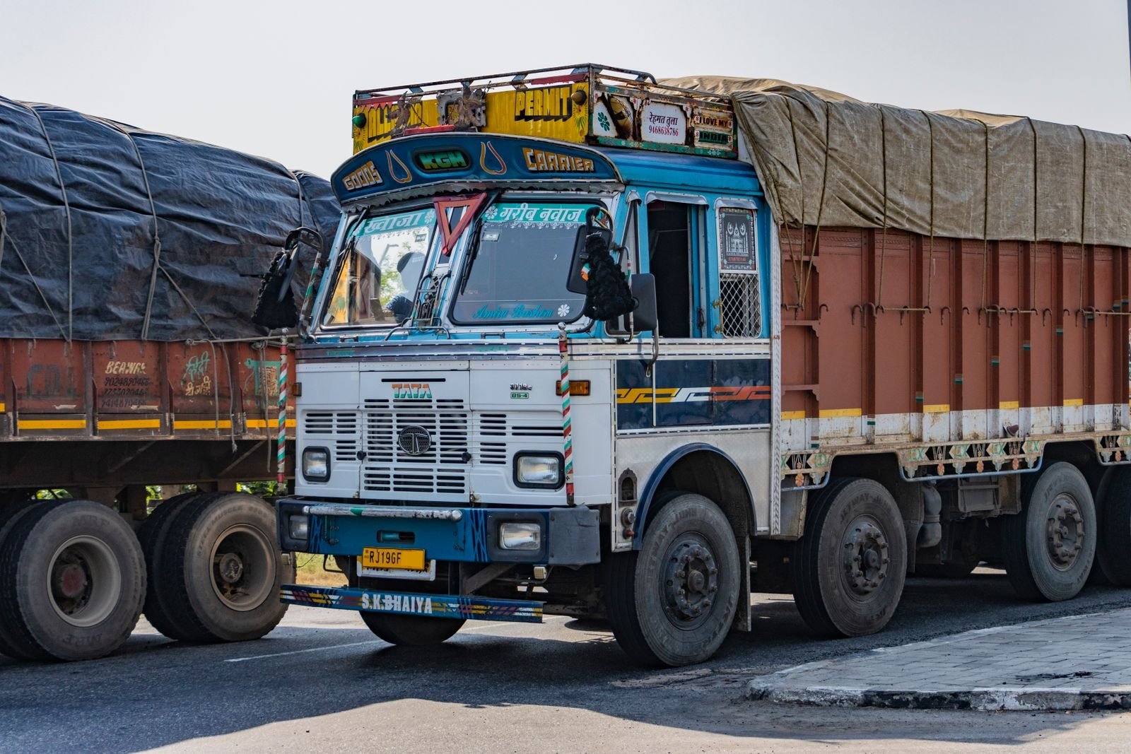 Indian cargo truck on a highway